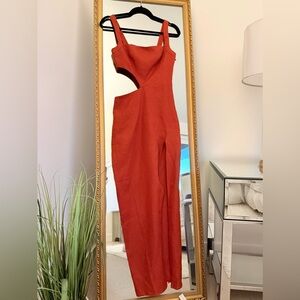 Reformation Orange Cut-Out Dress Brand New with Tags